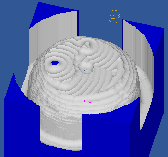 Simulation of the roughing pass in CutViewer Mill