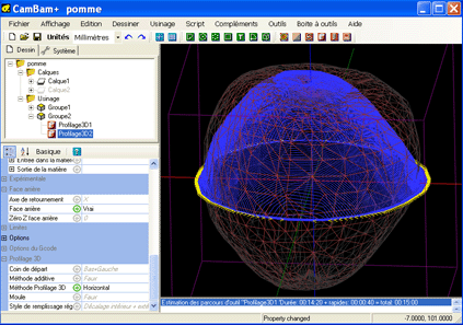 Back face finishing toolpaths (with wireframe view)